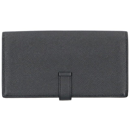 HERMES Veau Epsom Bearn Soufflet Wallet Black Size ONE SIZE