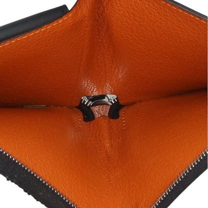 MOYNAT PVC Leather Round Zip Wallet Black Grey Size ONE SIZE