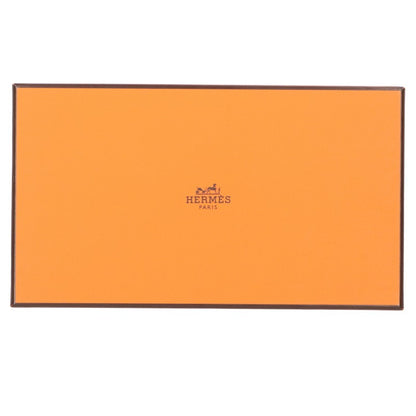 HERMES Kelly Calf Leather Long Black Gold Wallet Size ONE SIZE