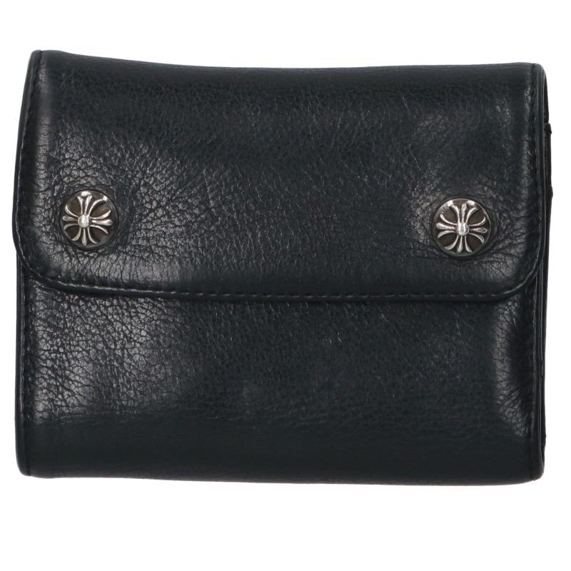 Chrome Hearts WAVE MINI Wallet Black/Silver Size ONE SIZE