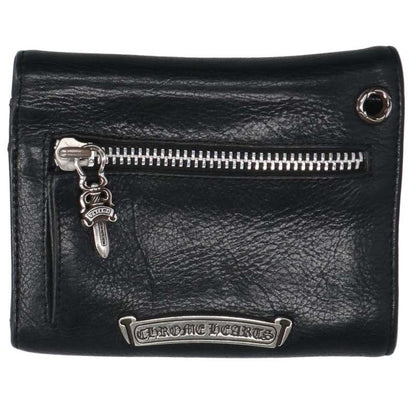 Chrome Hearts WAVE MINI Wallet Black/Silver Size ONE SIZE