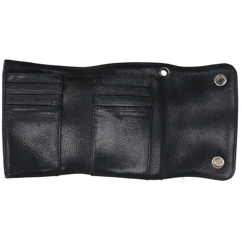 Chrome Hearts WAVE MINI Wallet Black/Silver Size ONE SIZE