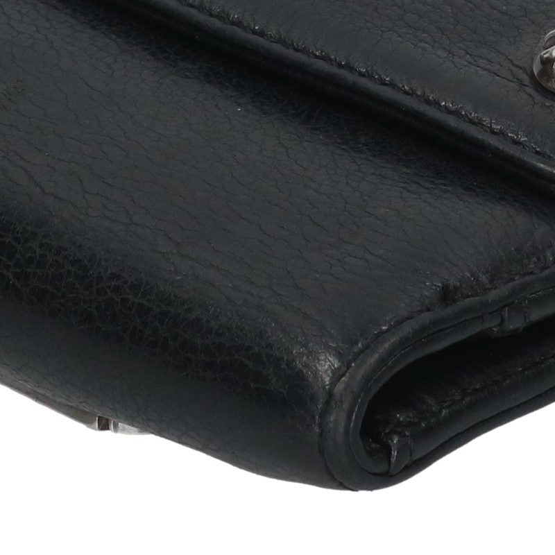 Chrome Hearts WAVE MINI Wallet Black/Silver Size ONE SIZE