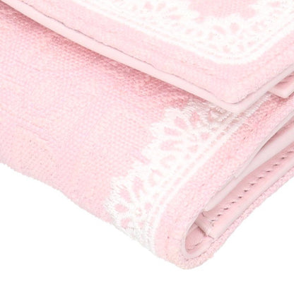 DIOR Jacquard Lace Design Trifold Wallet Pink Size ONE SIZE