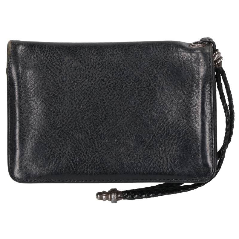 Chrome Hearts 2 Zip Strap Cross Leather Wallet Size ONE SIZE