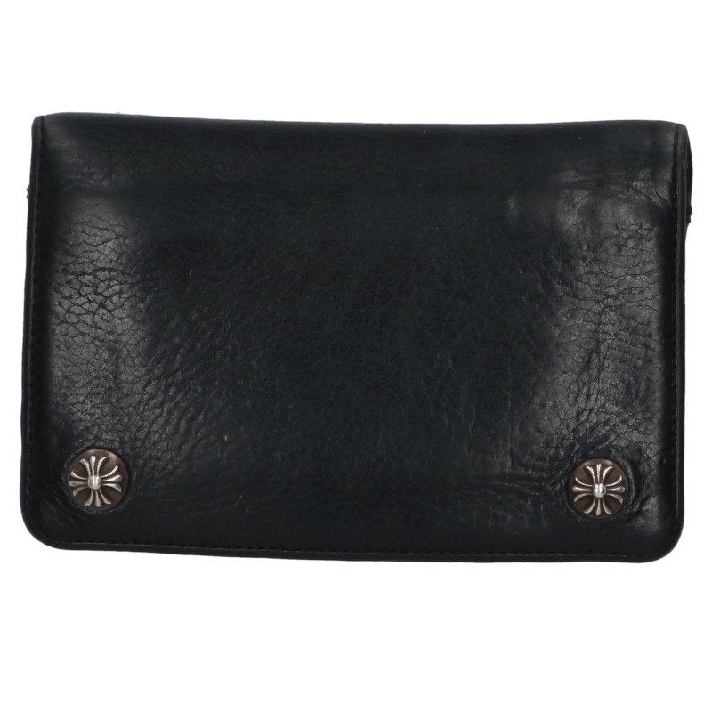 Chrome Hearts 2 Zip Cross Ball Leather Wallet Size ONE SIZE