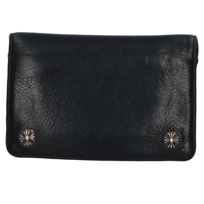 Chrome Hearts 2 Zip Cross Ball Leather Wallet Size ONE SIZE
