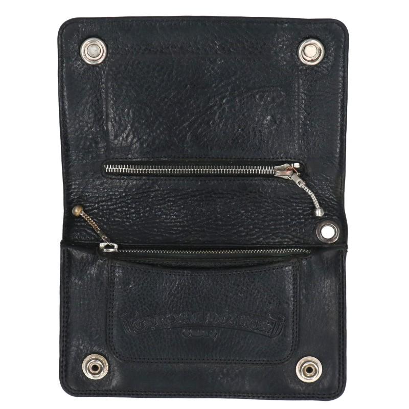 Chrome Hearts 2 Zip Cross Ball Leather Wallet Size ONE SIZE