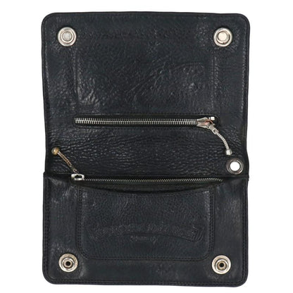 Chrome Hearts 2 Zip Cross Ball Leather Wallet Size ONE SIZE