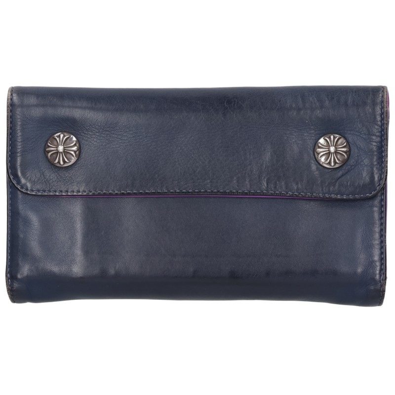 Chrome Hearts WAVE Cross Ball Leather Wallet Size ONE SIZE