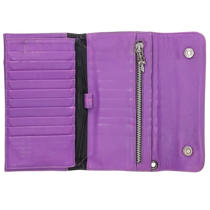 Chrome Hearts WAVE Cross Ball Leather Wallet Size ONE SIZE