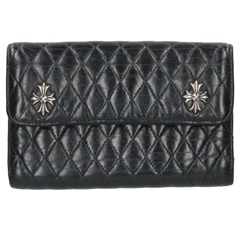 Chrome Hearts #4 WAVE Quilted Leather Wallet Size ONE SIZE