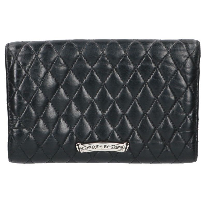 Chrome Hearts #4 WAVE Quilted Leather Wallet Size ONE SIZE