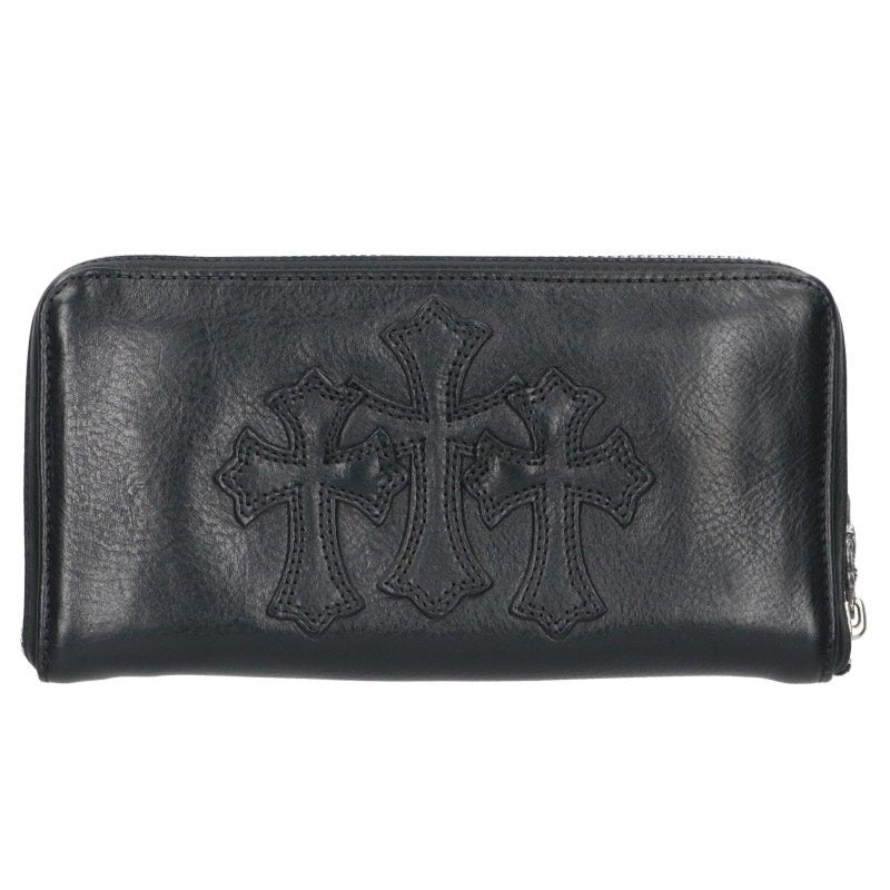 Chrome Hearts REC F ZIP 3 Cross Leather Wallet Size ONE SIZE