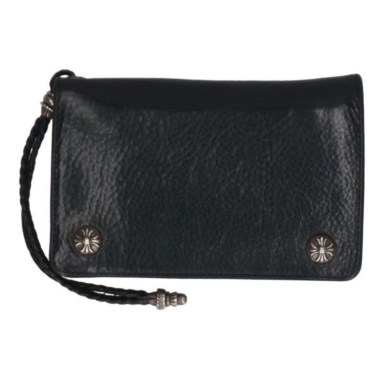 Chrome Hearts 2-Zip Strap Cross Leather Wallet Size ONE SIZE