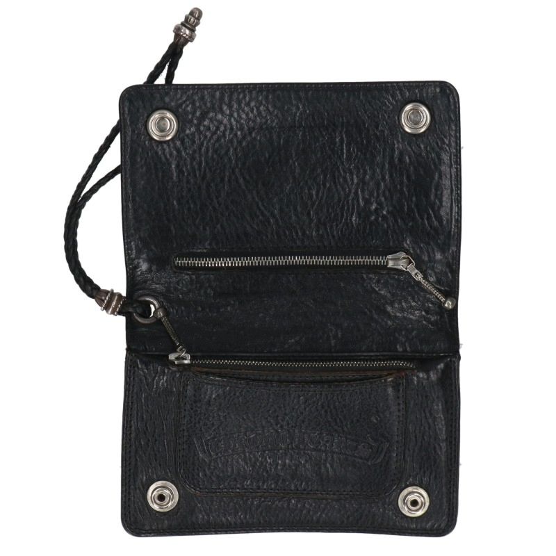 Chrome Hearts 2-Zip Strap Cross Leather Wallet Size ONE SIZE