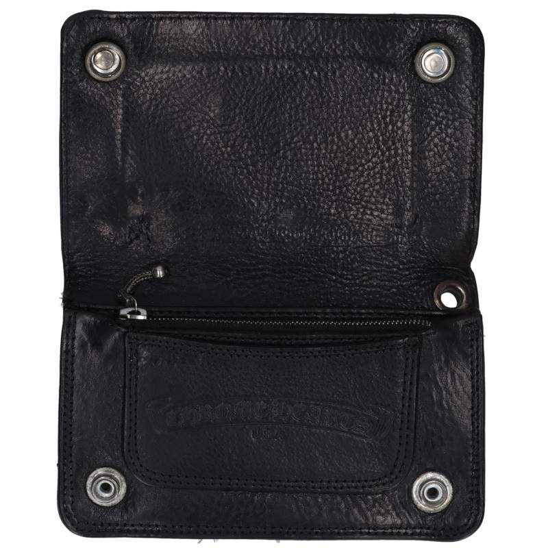Chrome Hearts 1-Zip Cross Leather Wallet Size ONE SIZE