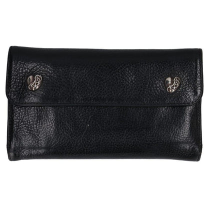 Chrome Hearts Wave Heart Button Leather Wallet Size ONE SIZE