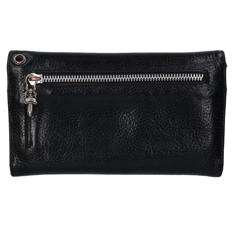 Chrome Hearts Wave Heart Button Leather Wallet Size ONE SIZE