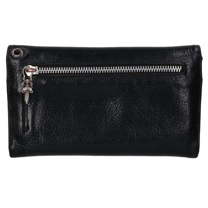 Chrome Hearts Wave Heart Button Leather Wallet Size ONE SIZE
