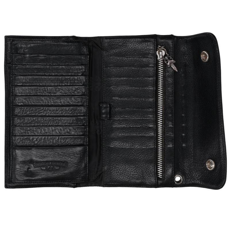 Chrome Hearts Wave Heart Button Leather Wallet Size ONE SIZE