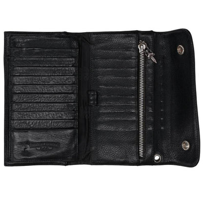 Chrome Hearts Wave Heart Button Leather Wallet Size ONE SIZE
