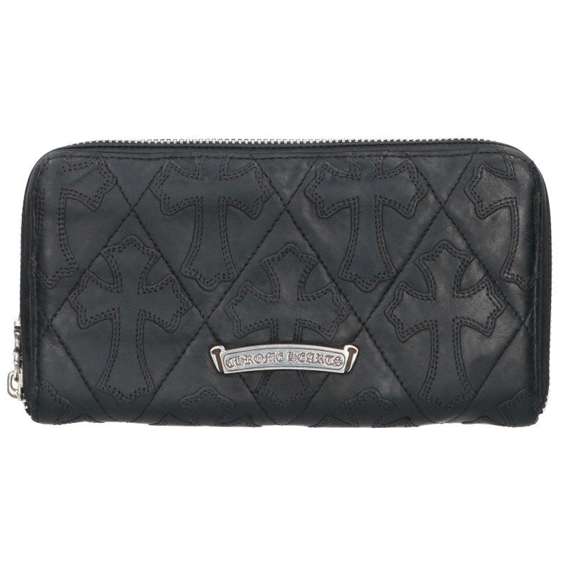 Chrome Hearts Cemetery Cross Quilted ONE SIZE Wallet Size ONE SIZE