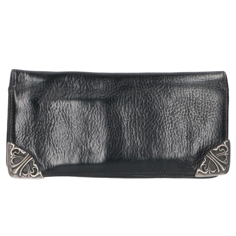Chrome Hearts LNG SNGL FLD Wallet Black/Silver Size ONE SIZE