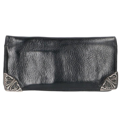 Chrome Hearts LNG SNGL FLD Wallet Black/Silver Size ONE SIZE