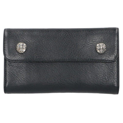 Chrome Hearts WAVE CROSS Wallet Black/Silver Size ONE SIZE