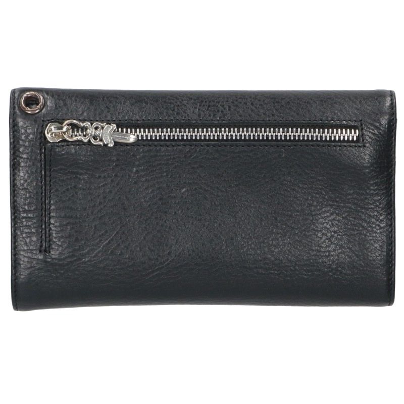 Chrome Hearts WAVE CROSS Wallet Black/Silver Size ONE SIZE