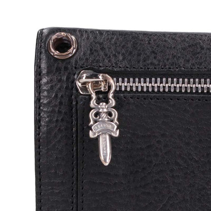 Chrome Hearts WAVE CROSS Wallet Black/Silver Size ONE SIZE