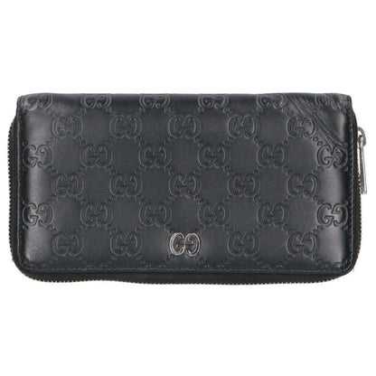 GUCCI Guccissima Zip Around Long Wallet Black Size ONE SIZE