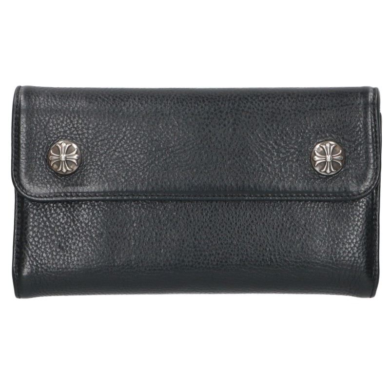 Chrome Hearts WAVE Cross Ball Leather Wallet Size ONE SIZE