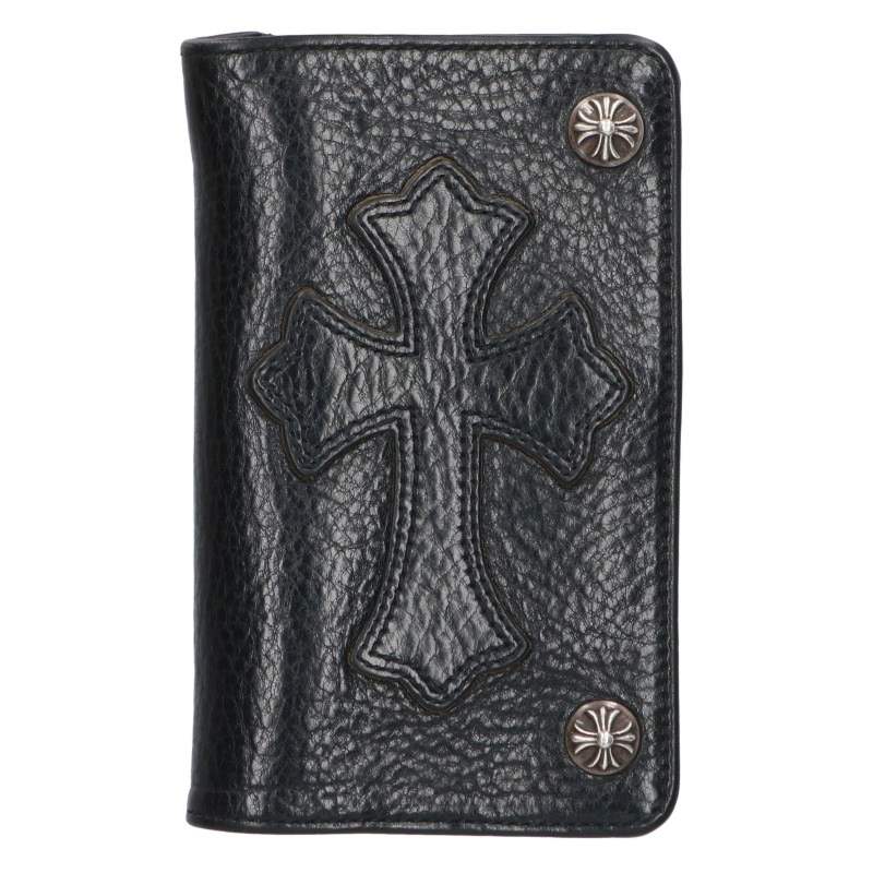 Chrome Hearts 1ZIP Cross Patch Leather Wallet Size ONE SIZE