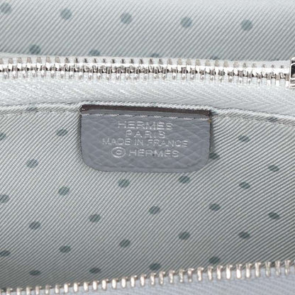 HERMES Azap Silk'In Compact Veau Wallet Gray Size ONE SIZE