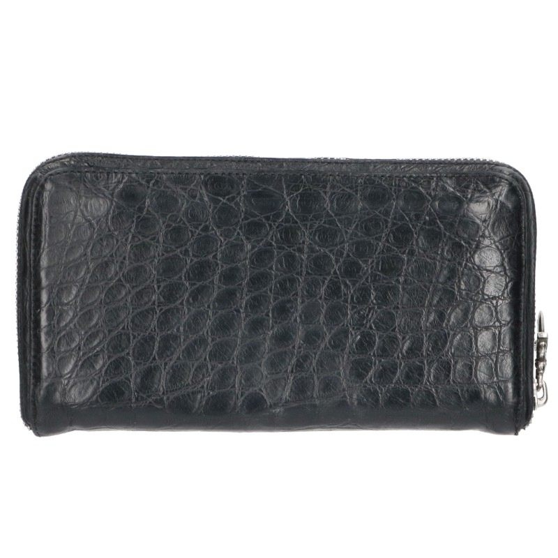 Chrome Hearts Alligator Round Zip Black Wallet Size ONE SIZE