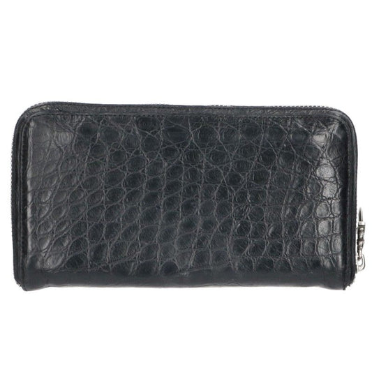 Chrome Hearts Alligator Round Zip Black Wallet Size ONE SIZE