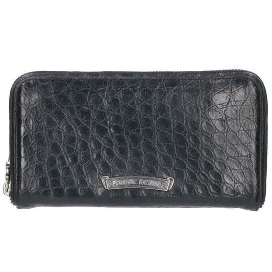 Chrome Hearts Alligator Round Zip Black Wallet Size ONE SIZE