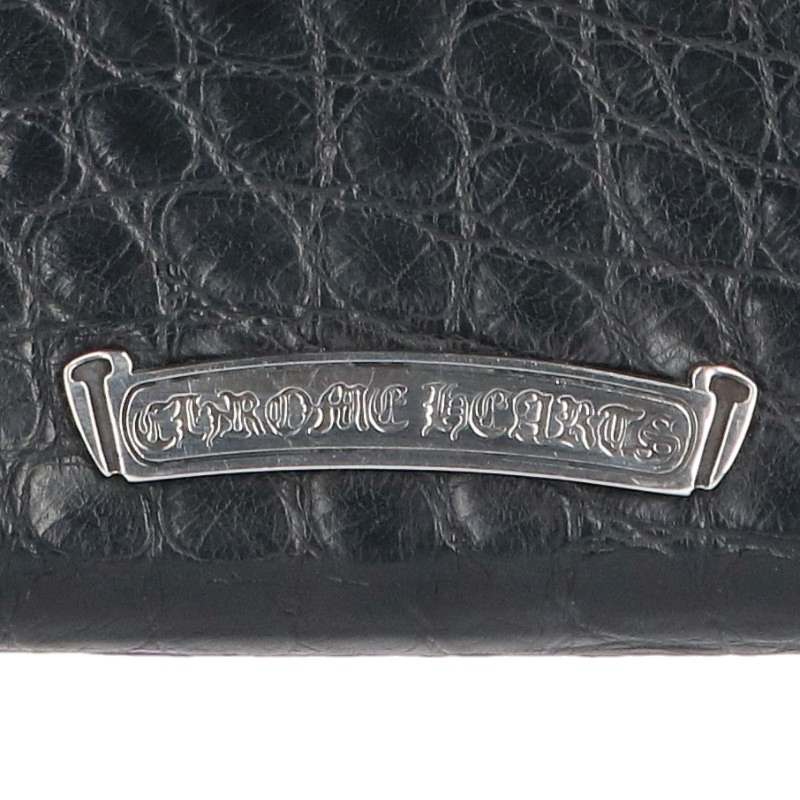Chrome Hearts Alligator Round Zip Black Wallet Size ONE SIZE
