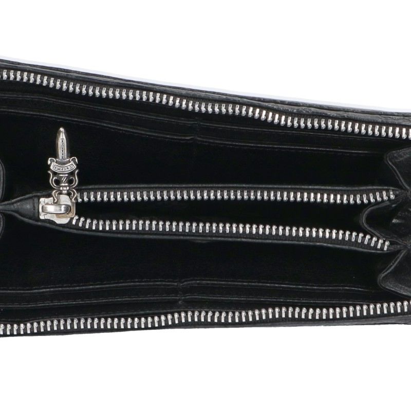 Chrome Hearts Alligator Round Zip Black Wallet Size ONE SIZE