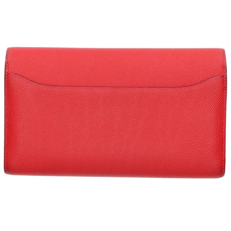 HERMES Constance Long Red Leather Wallet Size ONE SIZE