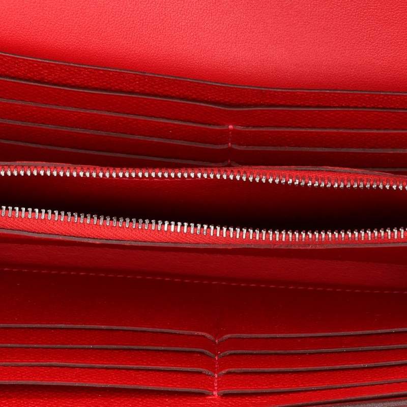 HERMES Constance Long Red Leather Wallet Size ONE SIZE