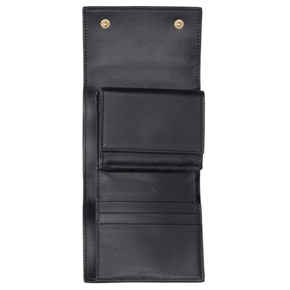 CELINE Black Small Trifold Compact Wallet Size ONE SIZE