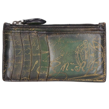 Berluti Green Core Maxi Zip Card Holder Wallet Size ONE SIZE