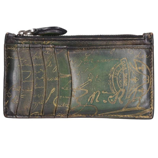 Berluti Green Core Maxi Zip Card Holder Wallet Size ONE SIZE