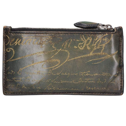 Berluti Green Core Maxi Zip Card Holder Wallet Size ONE SIZE