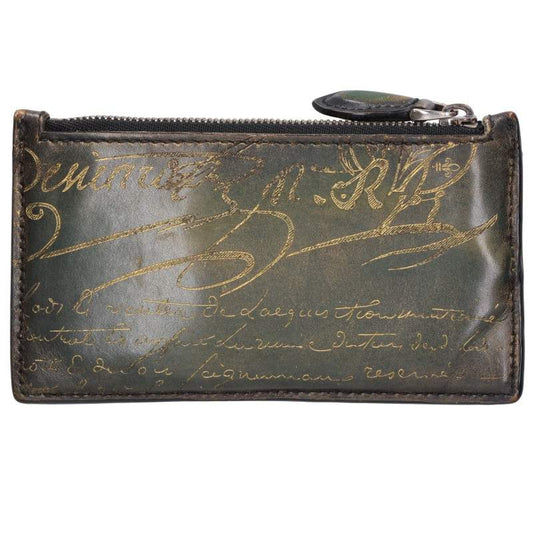Berluti Green Core Maxi Zip Card Holder Wallet Size ONE SIZE