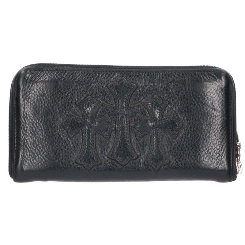 Chrome Hearts REC F ZIP 3 Cross Leather Wallet Size ONE SIZE