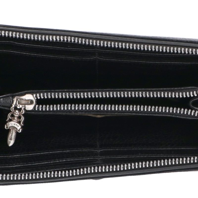Chrome Hearts REC F ZIP 3 Cross Leather Wallet Size ONE SIZE